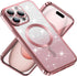Jmltech for Phone 15 Pro Max Case Magnetic Clear Shockproof Cute Transparent Silicone Soft TPU Luxury Plating Bumper Phone Case (iPhone 15 Pro Max...