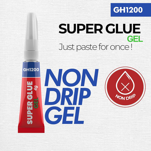 4Gx 5 Value Pack Super Glue Gel All Purpose with Anti Clog Cap. Ca Glue - Strong Adhesive Superglue, Cyanoacrylate Glue for DIY Crafts and Many Mo...