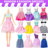 56 Pcs Doll Clothes and Accessories,2 Wedding Gowns 2 Evening Dresses 6 Fashion Dresses 4 Set Casual Outfit Top and Pant 2 Swimsuit,20 Hanger 10 S...