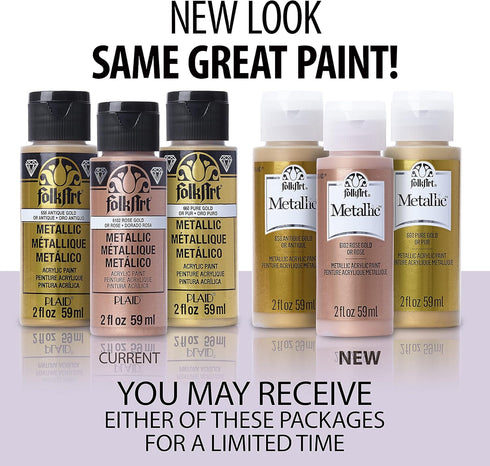 FolkArt Multi-Surface Metallic Paint in Assorted Colors (2 oz), Metallic Copper...