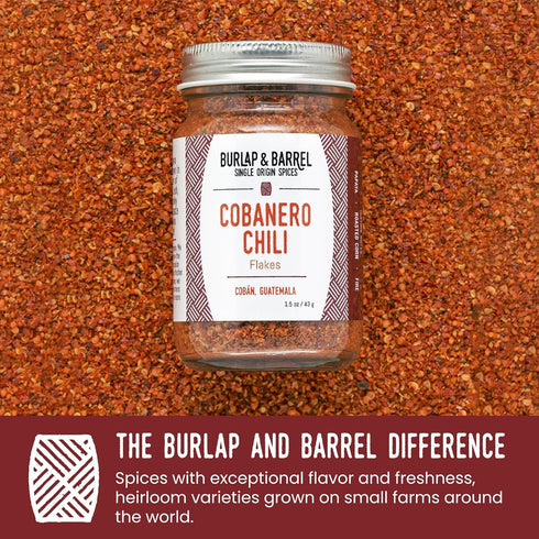 Burlap & Barrel Cobanero Chili Flakes - As Seen on Shark Tank! Smoky Heat, Fruity, Peachy Aroma - Red Powder Flakes for Spicy Dishes, Chili Powder...
