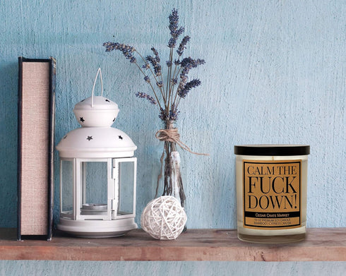 Funny Candles Gifts for Women, Men, Best Friends - Calm The F Down - Birthday Candles for Friends, BFF, Girlfriend, Boyfriend, Friendship, Bamboo,...