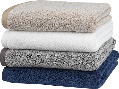 710-01-03-72-4P Diamond Jacquard Quick Dry Hand Towels Set, 16" x 30", Gray...