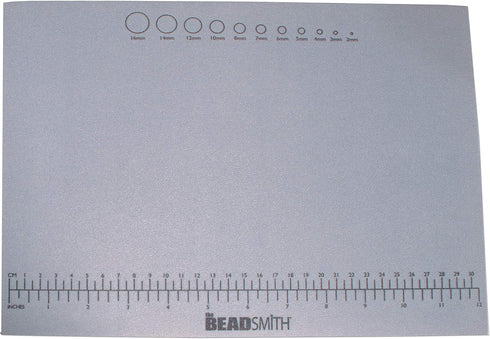 The Beadsmith Non-Slip Treasure Mat, 12.5 x 9.25 inches, Non-Slip Rubber Base with Soft Padded Surface, Laser Printed Measurements in Both inches ...