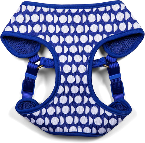The Dodo Dog Harness, Blue Dodo Print, Size Medium; Easy Step-in Harness for Dogs; Breathable Mesh Fabric; Snap-Together, Pinch Release Buckle, Ri...