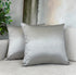 Aiking Home Collection 24x24 Inches Faux Silk Square European Shams, Zipper Closure, Silver (Set of 2)...