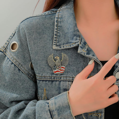 Eseres Brooches for Women American Flag Pin 4th of July Accessories USA Independence Day Eagle Brooches and Pins for Women Stars and Stripes Flag ...