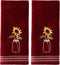 SKL Home by Saturday Knight Ltd. Sunflower In Jar 2 Pc Hand Towel Set, Wine...
