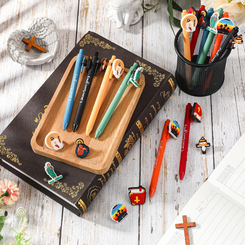 30 Pcs Jesus Loves You Pens with Jesus Figures Christian Pens Religious Pens Bible Verse Ballpoint Pens Christian Gifts for Women Church Positive ...