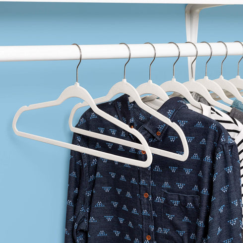 Honey-Can-Do Ultra Thin Non-Slip Velvet Hangers, 50-Pack, Ivory...