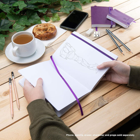 Pentalic 6" x 8" Pocket Sketchbook Traveler Journal, 160 Pages, Purple...