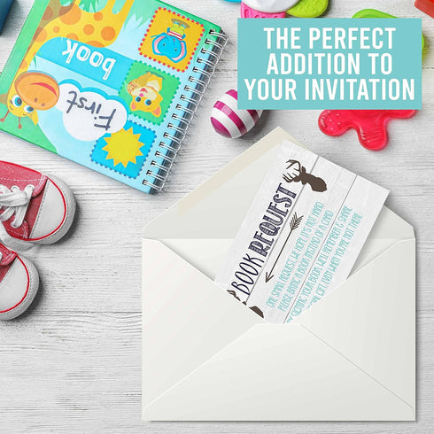 Hadley Designs 25 Books For Baby Shower-Deer Baby Shower Invitation Inserts, Book Request Baby Shower Guest Book Alternative, Bring A Book Instead...