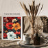Posterizer 1 pcs-bright red and yellow flowers-red background-Floral & Botanical Art-Abstract & Modern Art-Decor for Home & Office- UNFRAMED Wall ...