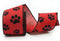 Red and Black Paw Print Wired Edge Ribbon, Burlap Dog Cat Pet Paw Ribbon Wired for Wreath, 2.5” x 10 Yards (30 Feet) (red&Black)...