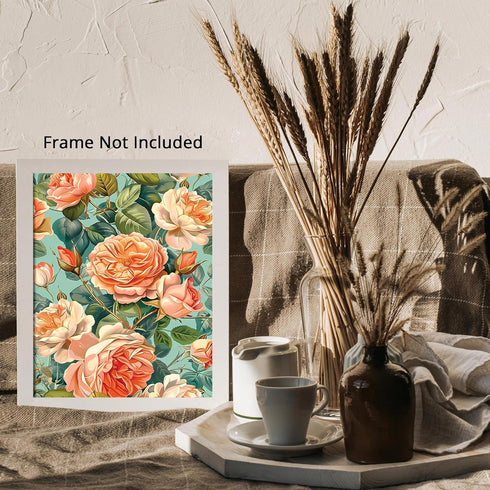 Posterizer 1 pcs-natural wild orange flowers for chic wall decor-Floral & Botanical Art-Abstract & Modern Art-Decor for Home & Office- UNFRAMED Wa...