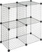 Whitmor Storage Cubes - Stackable Interlocking Wire Shelves -Black (Set of 4)...