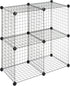 Whitmor Storage Cubes - Stackable Interlocking Wire Shelves -Black (Set of 4)...