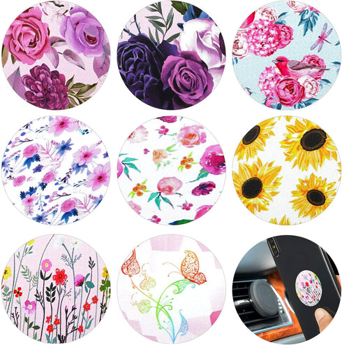 8 Pcs Phone Magnet Car Metal Plate Mount Metal Plate for Cell Holder Magnetic Car Mount Compatible with Magnetic Car Mounts Replacement Sticker(Fl...