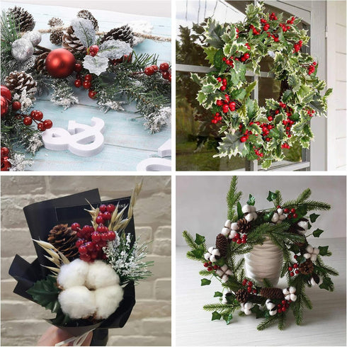 M2cbridge Pack of 6 Christmas Red Berries Artificial Holiday Floral Picks Ornaments...