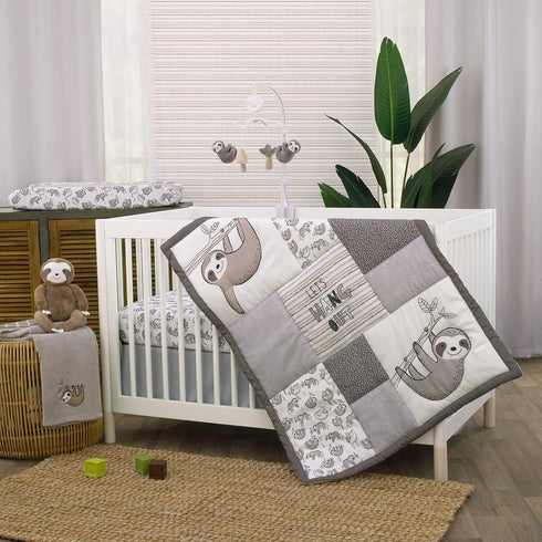 Little Love by NoJo Sloth Let's Hang Out Grey and White Changing Pad Cover...