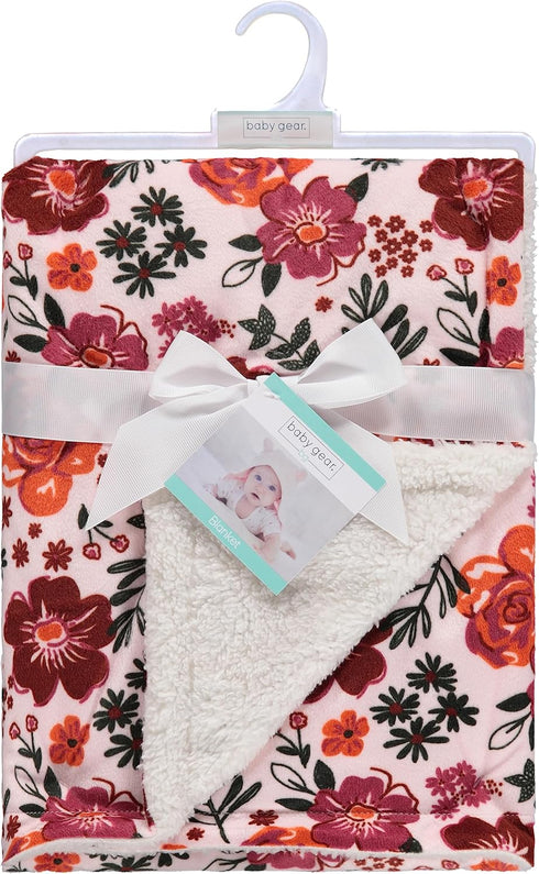 Baby Gear Soft Baby Blanket for Girl Newborn Plush Blanket for Baby 30x30 Flower Print Baby Throw Blanket...