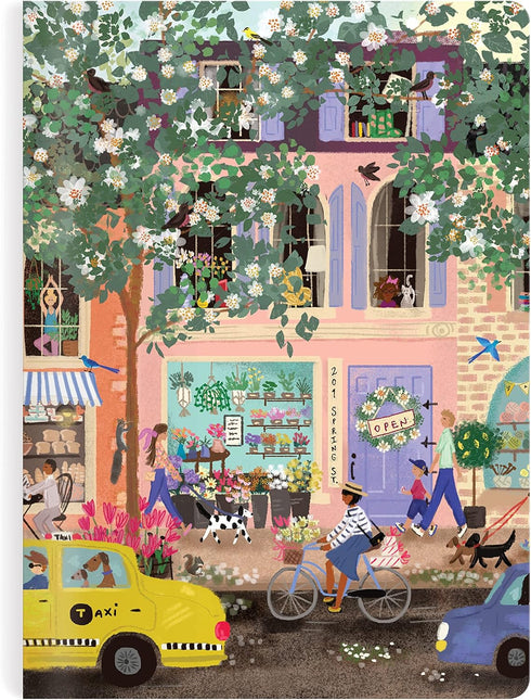 Galison Joy Laforme Spring Street – Writer's Notebook Set with Floral and Street Artwork Includes Two 80 Page Lined Notebooks...