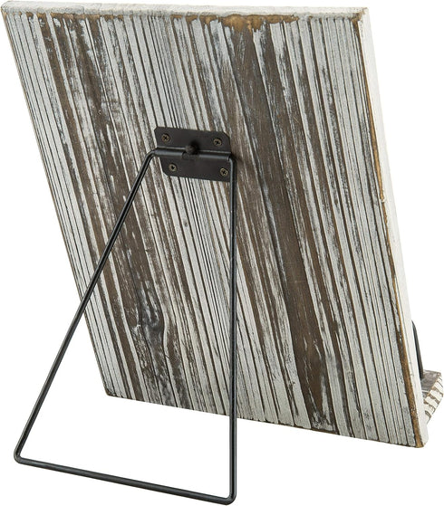 MyGift Torched Wood Cookbook Stand - Recipe Binder Reading Book Display and iPad Tablet Easel with Metal Page Holder and Kickstand...