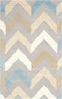 SAFAVIEH Cambridge Collection Accent Rug - 2' x 3', Grey & Ivory, Handmade Chevron Wool, Ideal for High Traffic Areas in Entryway, Living Room, Be...