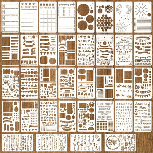 36 Pieces Journal Stencils for Bullet Dot Journals Supplies, 4 x 7 Inch Journal Stencils Templates Set, Planner Stencils for DIY Drawing Templates...