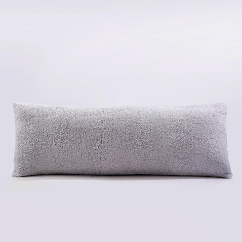 Reafort Ultra Soft Sherpa Body Pillow Cover/Case with Zipper Closure 21"x54" (21"x54" Body Pillow Cover, Silver Grey)...