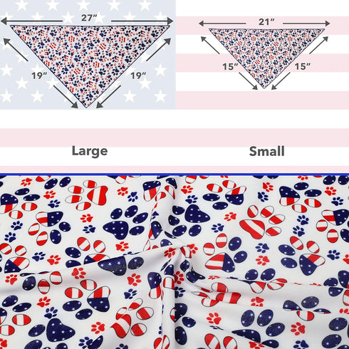 4th of July Dog Bandana - American Flag Dog Bandanas for Small, Medium, Large Dogs, Patriotic USA Independence Day Dog Puppy Collar Scarf for Dogs...