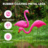 JOYIN Set of 6 Small Pink Flamingo Yard Ornament Stakes, Mini Lawn Plastic Flamingo Statue with Metal Legs for Sidewalks, Outdoor Garden, Luau Par...