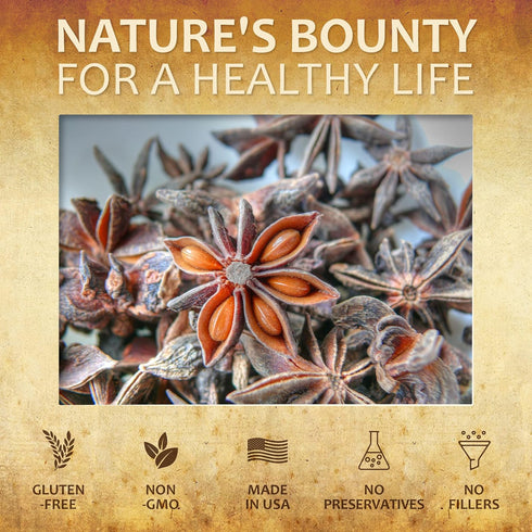 Star Anise Dietary Supplement – 100 Capsules Anise Extract for Men and Women – Natural 1000mg Powerful Formula with No Fillers, Preservatives – Im...