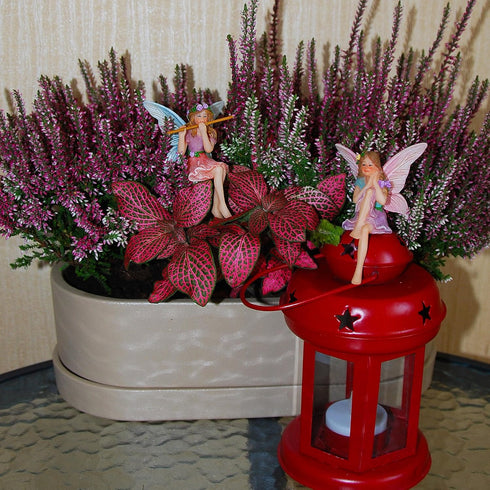 Mood Lab Fairy Garden - Miniature Fairies Figurines - Sitting Girls Set of 2 pcs - for Outdoor or House Decor Statue Kit...
