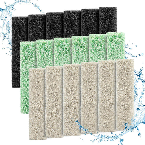 HiTauing 18 Count Mixed Pack Filter Pads for aqueon with Ammonia&Carbon&Phosphate Reducer, Fish Tank Filter Pads for QuietFlow LED PRO Model 10...