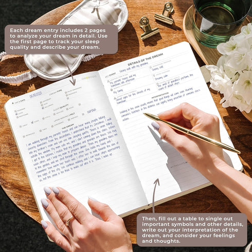 Clever Fox Dream Journal – Guided Dream Diary for Women, Men & Kids – Hardcover Dream Notebook – Log Book for Dream Journaling (Seashell)...