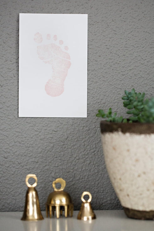 Pearhead Newborn Baby Handprint Or Footprint Clean-Touch Ink Pad Kit, No Mess Baby Safe Print Kit, Newborn Baby Girl Keepsake, 2 Impression Cards,...