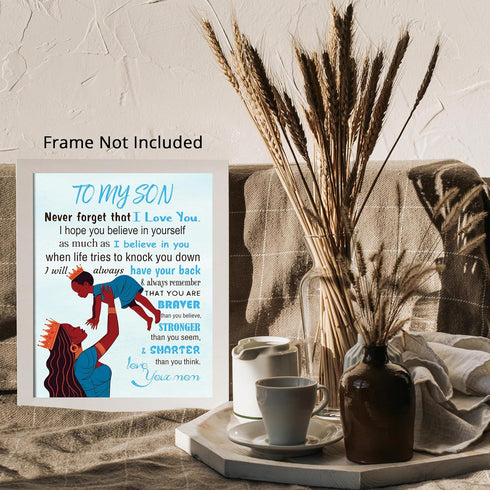 Posterizer 1 pcs-I Love You Print For My Son-Afro-American Art Collection-Kids Room Art-Gift for Daughter, Son, Kids-Decor for nursery toddlers ki...