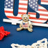 MADISON TYLER American Flag Gold Brooch for Women Girl | 4th of July Classial Bear Crystal Brooches Pin | Patriotic Independence Day Jewelry...