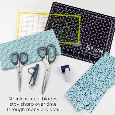 WA Portman 3 Piece Fabric Scissors - Comfort-Grip Handle Sewing Scissors for Fabric Cutting - 9" Fabric Shears, 7" Sewing Scissors & 4.5" Thread S...