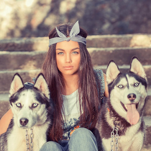 Mechaly Set of 3 Solid 100% Polyester Unisex Bandanas...