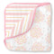 SwaddleDesigns 4-Layer Cotton Muslin Luxe Blanket, Baby and Toddler Cuddle and Dream, 46x46 inches, Pink Heavenly Floral and Stripes...