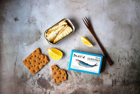Matiz Sardines in Olive Oil, 4.2 Ounce Can, Spanish Gourmet Wild Caught Natural Fish for Tapas, Snacks, or Meals, Protein Rich, Sealed Freshness...