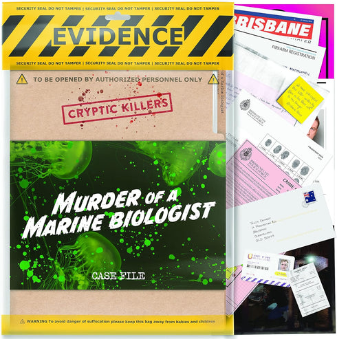 Unsolved murder mystery game - Cold Case Files Investigation - CRYPTIC KILLERS - Detective clues/evidence - Solve The crime - individuals, date ni...