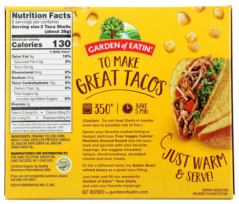 Garden of Eatin' Taco Shells, Yellow Corn, 5.5 oz...