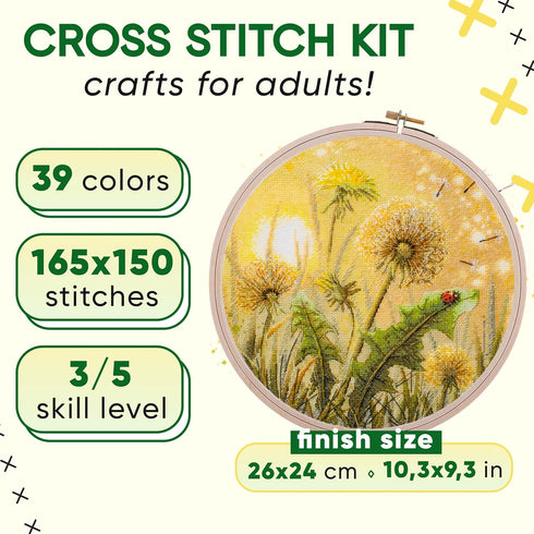 HobbyJobby Cross Stitch Kit It's time to Fly, Counted Cross Stitch Kit for Adults, Needlepoint and Embroidery Kit......