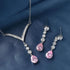 SHOP LC Bridesmaid Pink Jewelry Set for Women Earrings Necklace Cubic Zirconia CZ Platinum Plated Wedding Gifts for Women 18" Birthday Gifts...