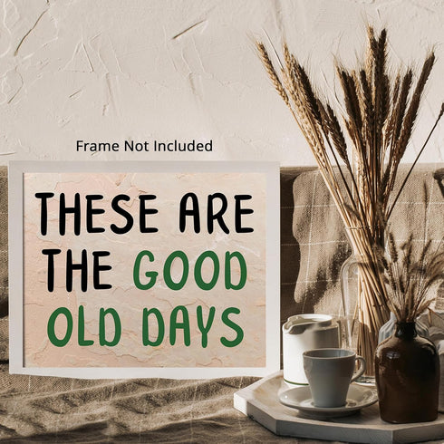 Posterizer 1 pcs-These Are the Good Old Days-Fun uplifting quote 2-Miscellaneous-Quotes and Poems-Living Room Bedroom Decor- unframed wall art...
