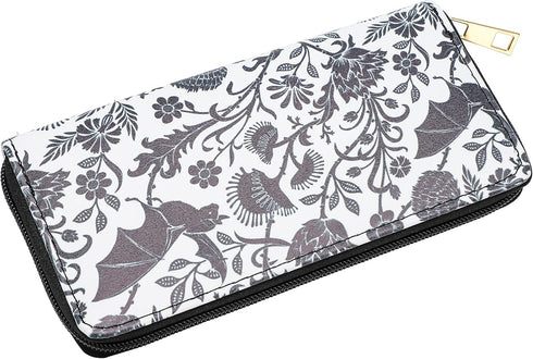 Skull Wallets for Women, Zip Around Goth Wallet Large Capacity Phone Case Long Purse Credit Card Clutch for Women Ladies Girls (Goth Bat)...