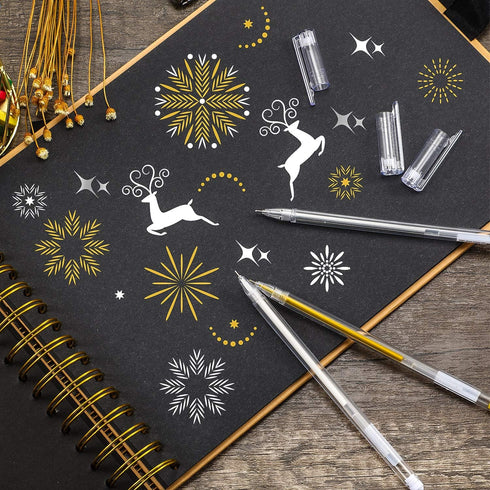 18 Pieces Gel Ink Pens Highlight Drawing Art Design Supplies 0.5 mm Pens for Black Paper Drawing Sketching Illustration Journaling Wedding Invitat...